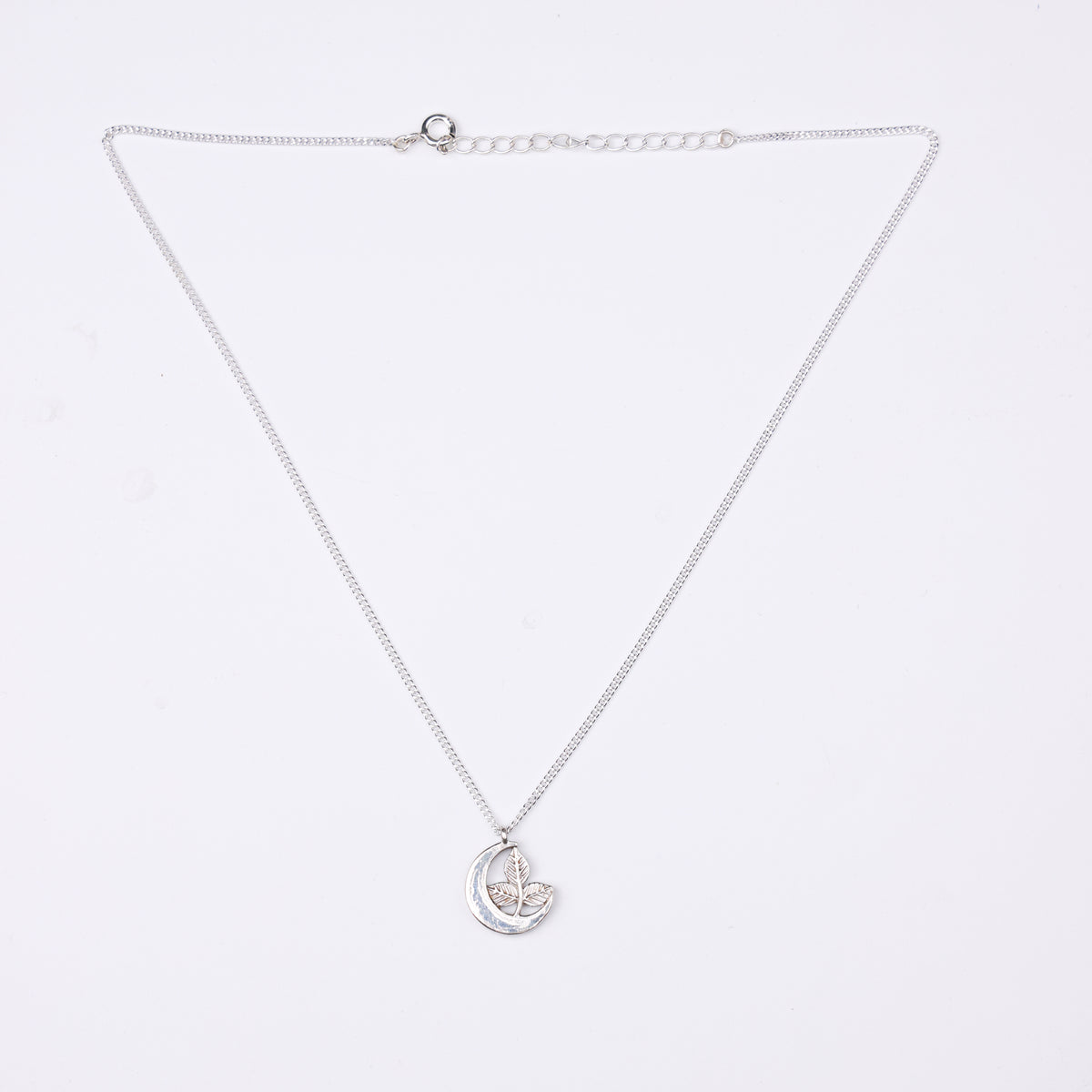 Silver Moon And Belpaan Pendant Necklace