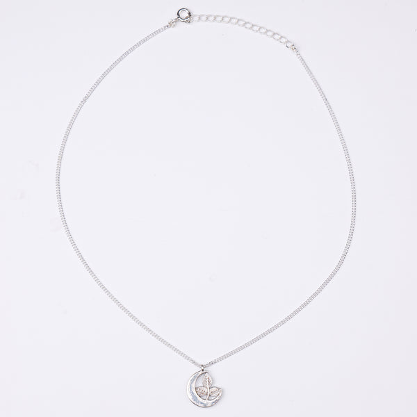 Silver Moon And Belpaan Pendant Necklace