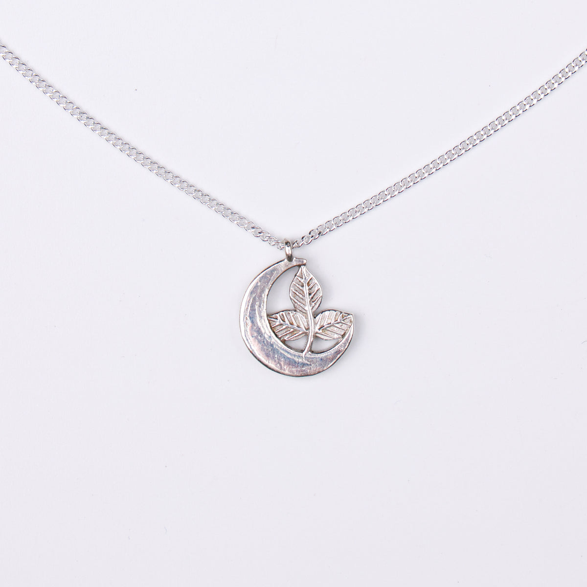 Silver Moon And Belpaan Pendant Necklace