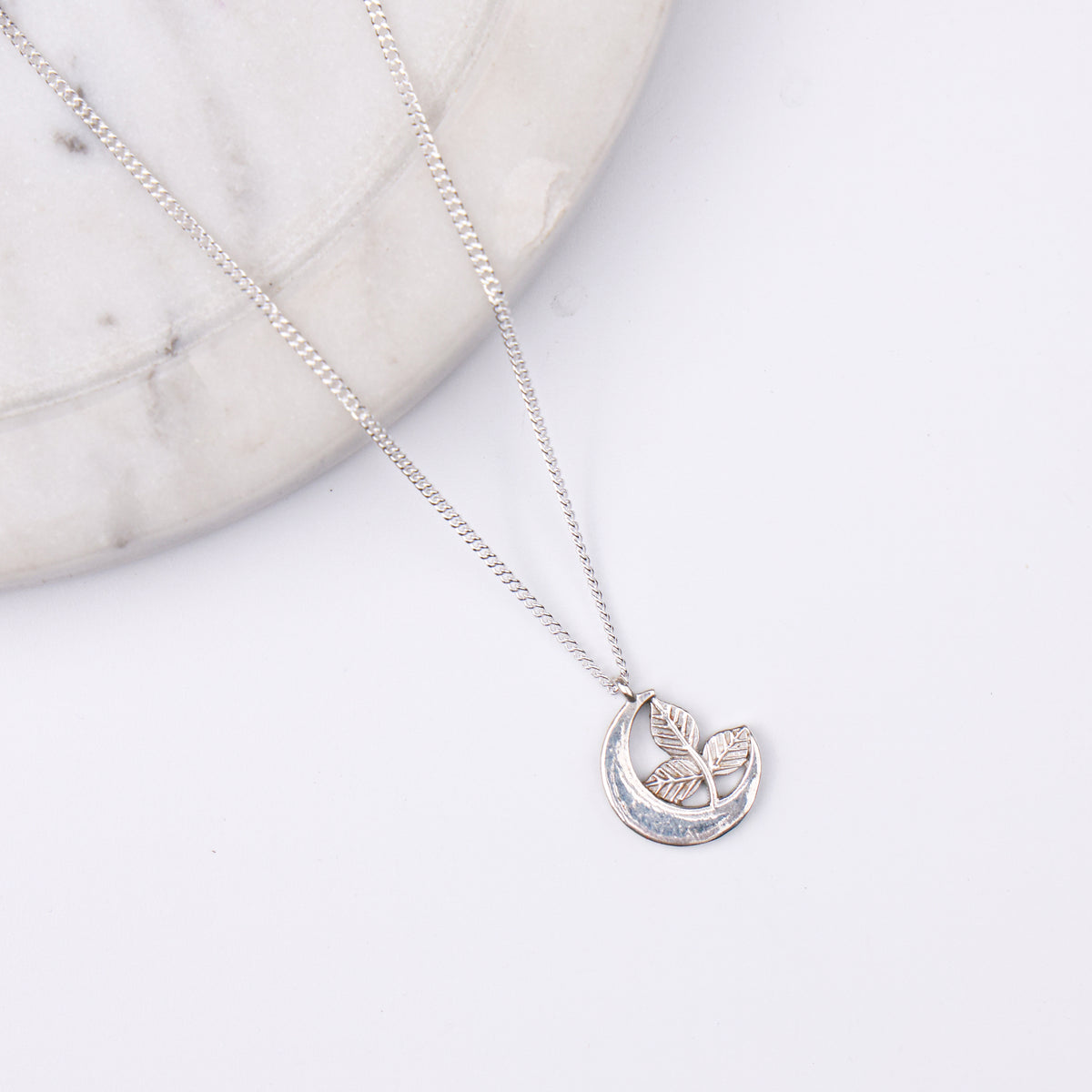 Silver Moon And Belpaan Pendant Necklace