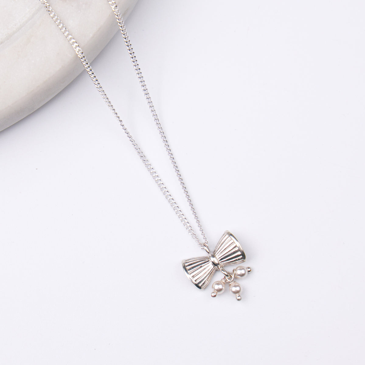 Silver Damru Pendant Necklace