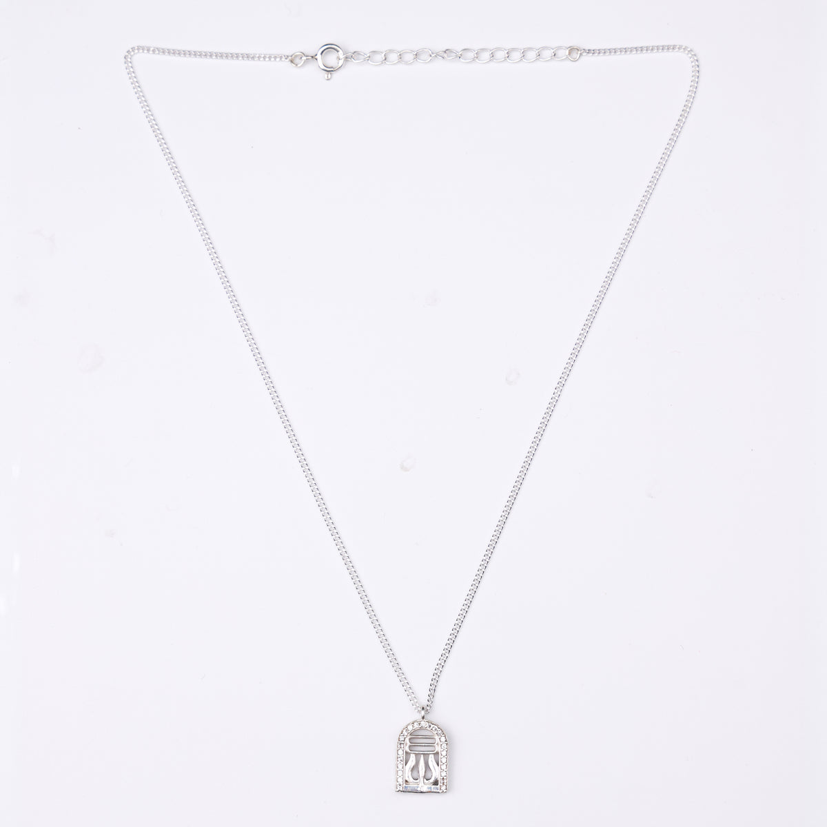 Silver Shivling Pendant Necklace