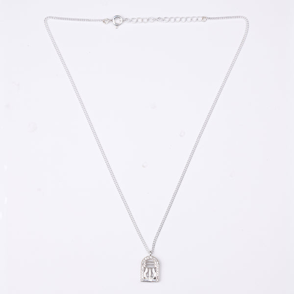 Silver Shivling Pendant Necklace