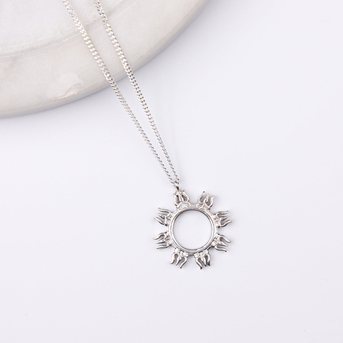 Silver Trishul Pendant Necklace