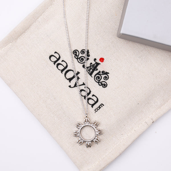 Silver Trishul Pendant Necklace