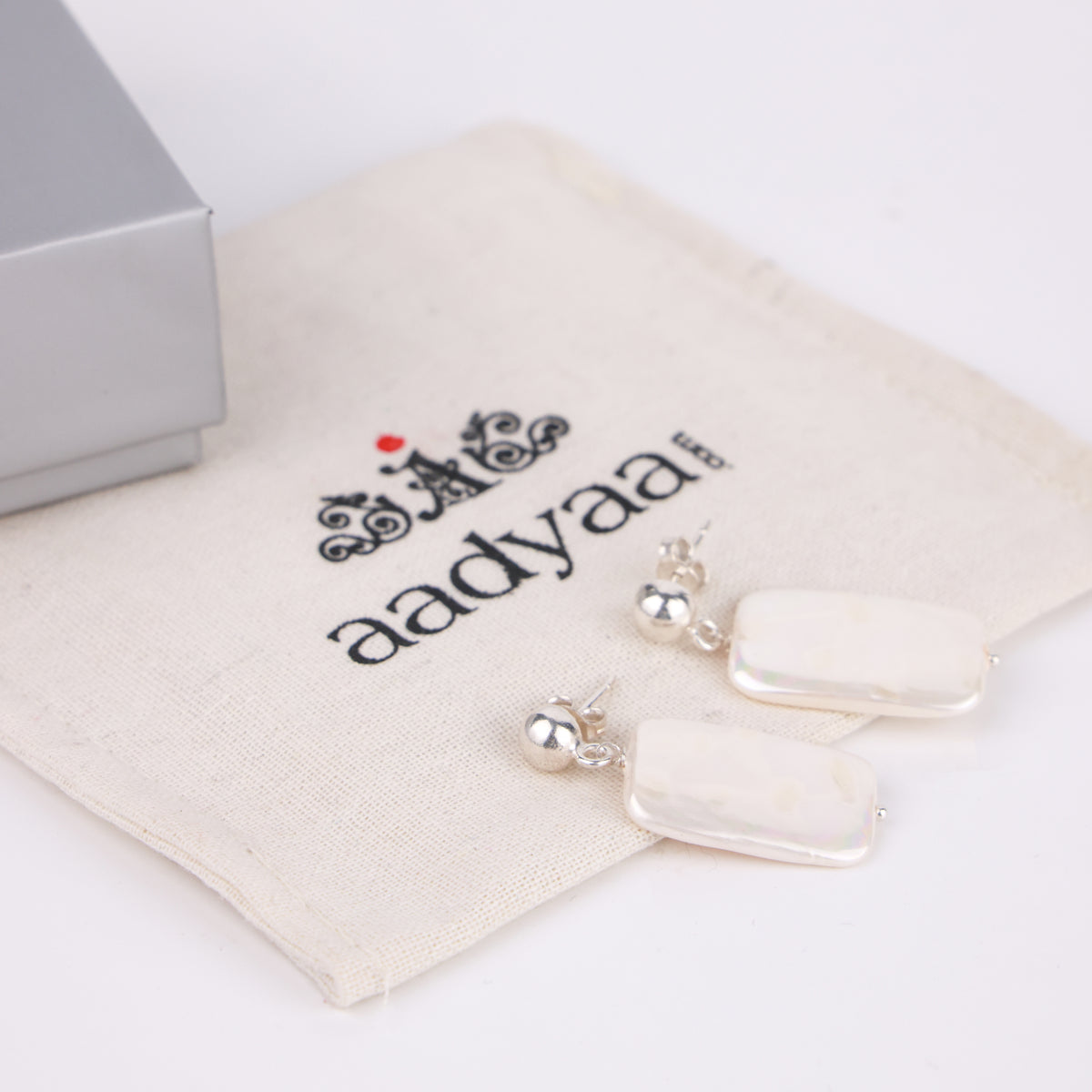 Rectangular Freshwater Pearl Earrings (Project Handmade)