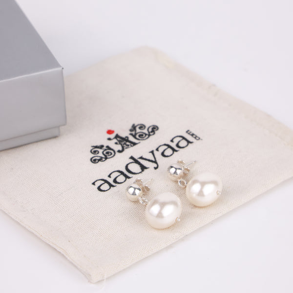 White Pearl Earrings (Project Handmade)