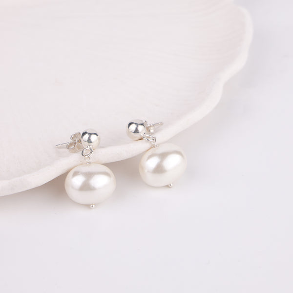 White Pearl Earrings (Project Handmade)