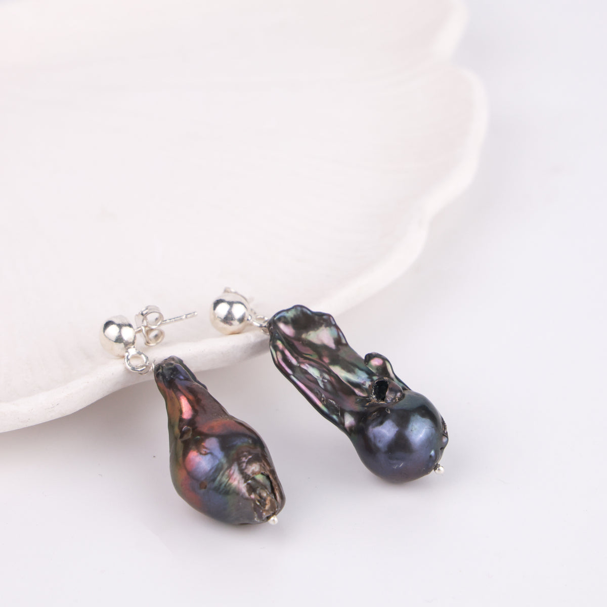 Black Baroque Pearl Earrings (Project Handmade)