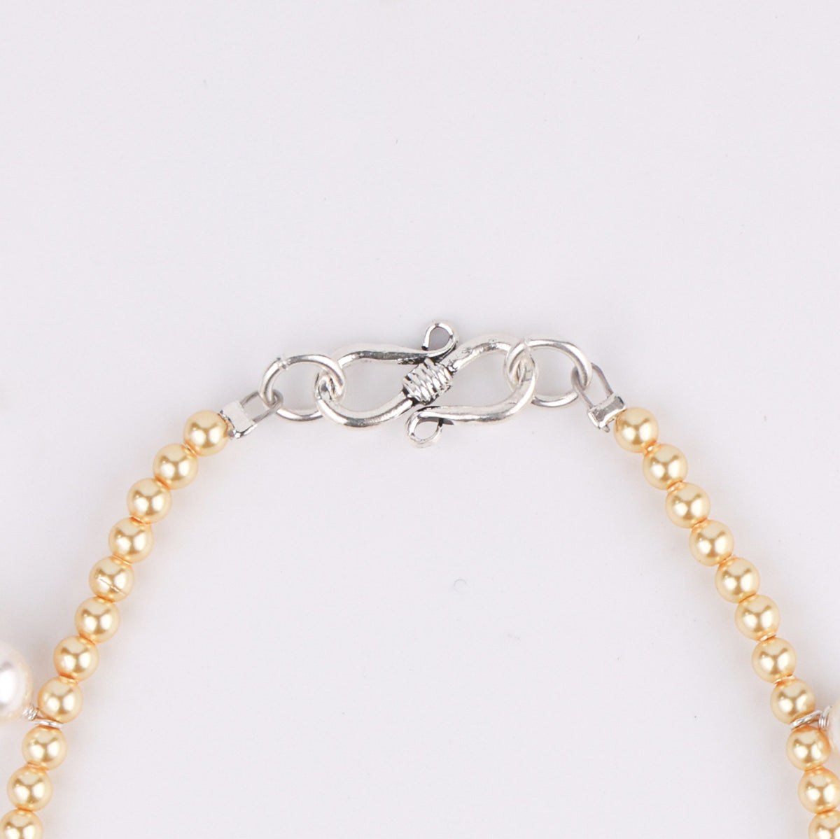 Golden and White Pearl Silver Vel (Project Handmade)