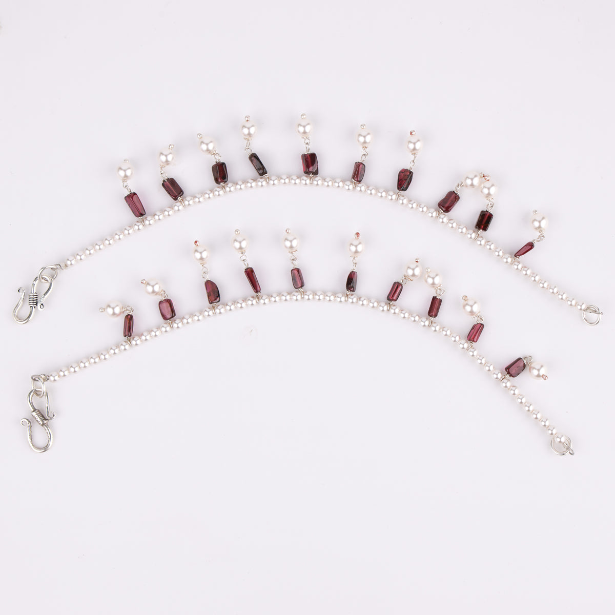 Pearls and Garnet Silver Vel (Project Handmade)