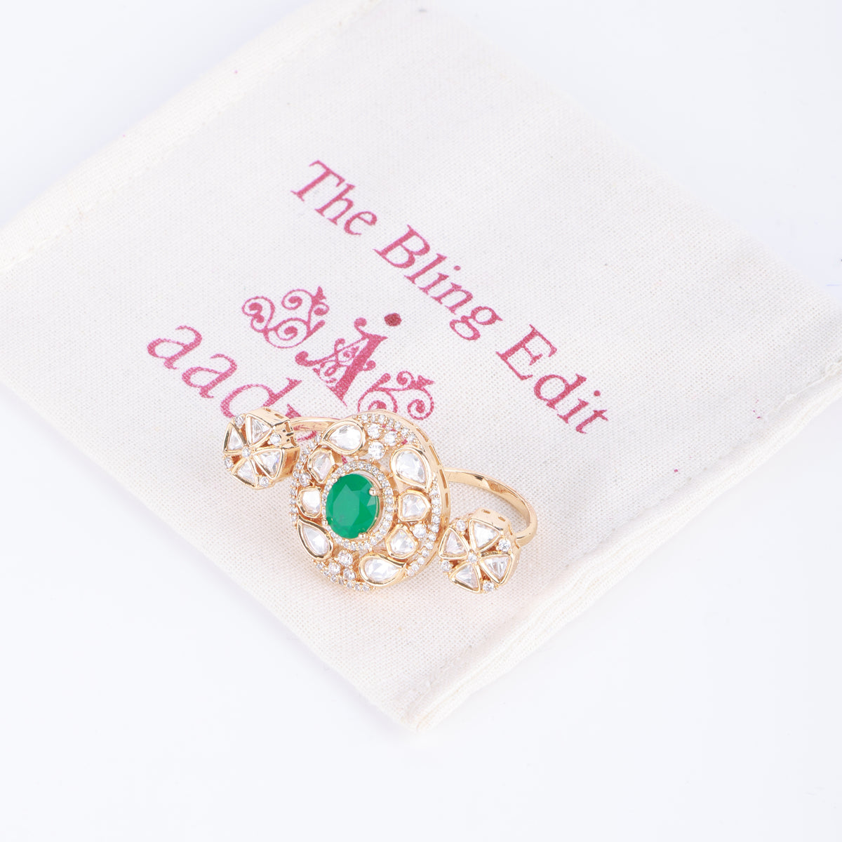 22K Gold Plated Fashion Two Finger Ring