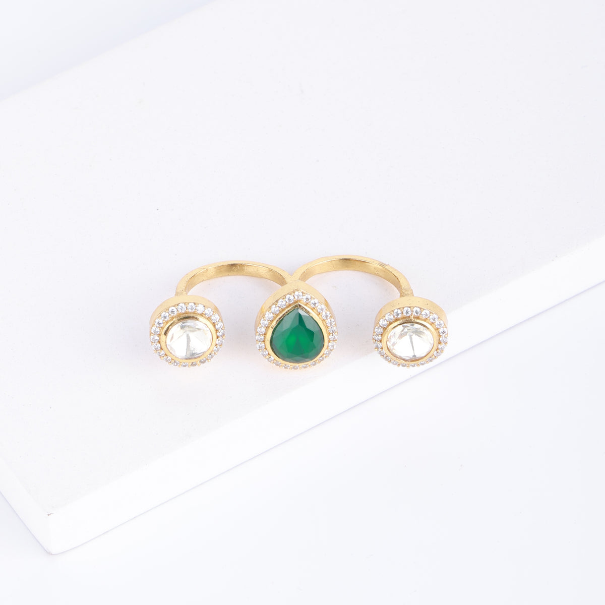 22K Gold Plated Fashion Two Finger Ring