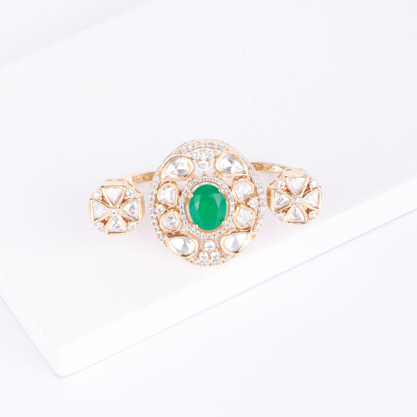 22K Gold Plated Fashion Two Finger Ring