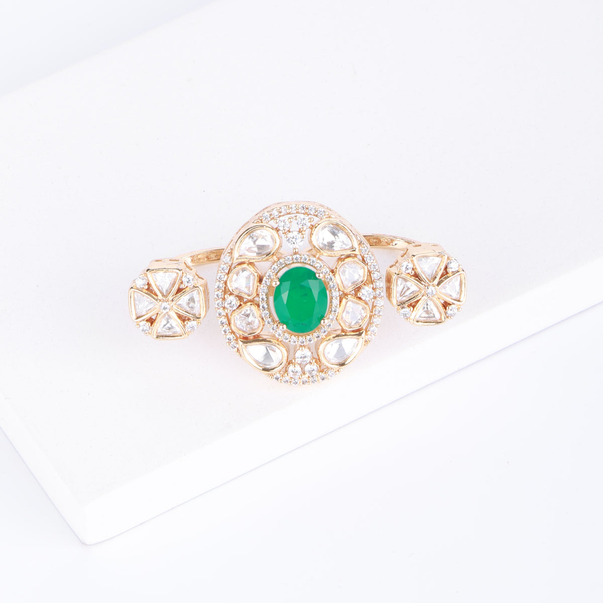 22K Gold Plated Fashion Two Finger Ring