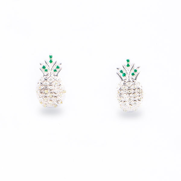 Pineapple CZ Fruit Earrings