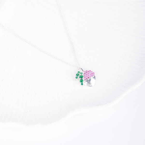Lychee CZ Fruit-Charm Necklace
