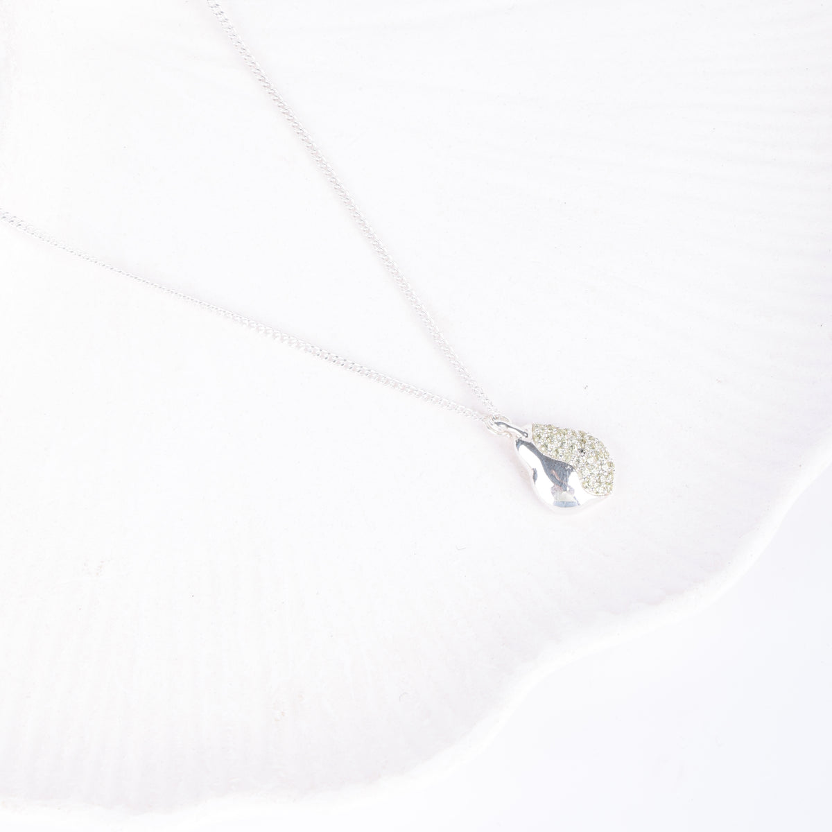 Pear CZ Fruit-Charm Necklace
