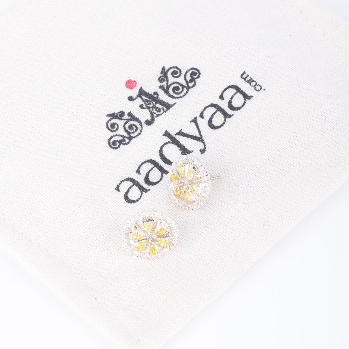 Lemon CZ Fruit Earrings