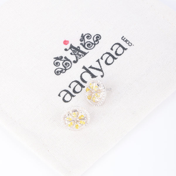 Lemon CZ Fruit Earrings