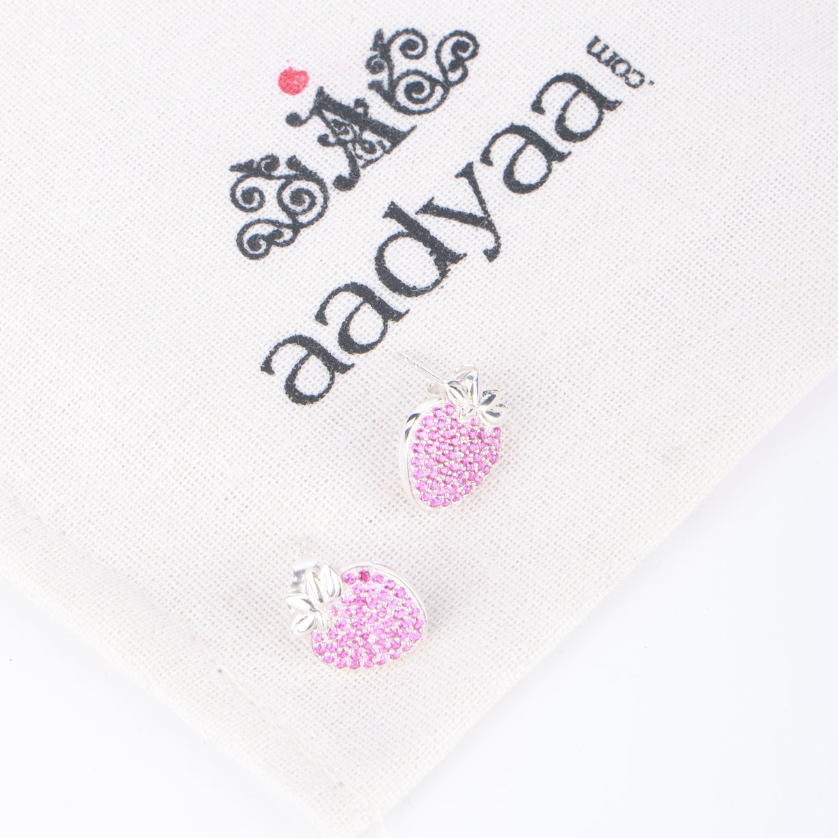 Strawberry CZ Fruit Earrings