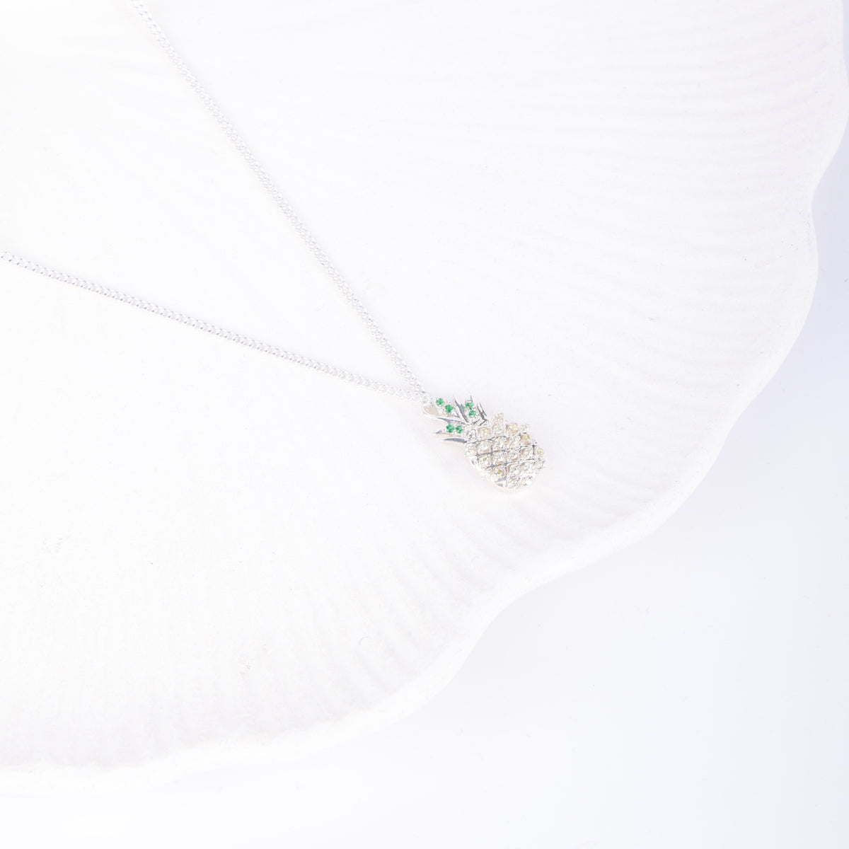 Pineapple CZ Fruit-Charm Necklace