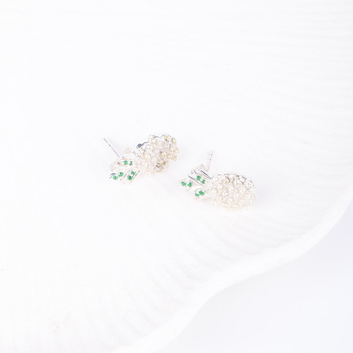 Pineapple CZ Fruit Earrings