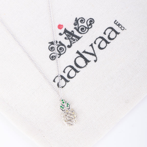 Pineapple CZ Fruit-Charm Necklace