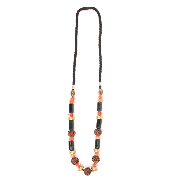 Necklace with Glass Beads & Rudraksha