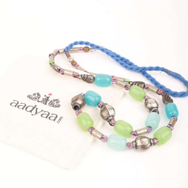 Glass Bead & Pipe Necklace