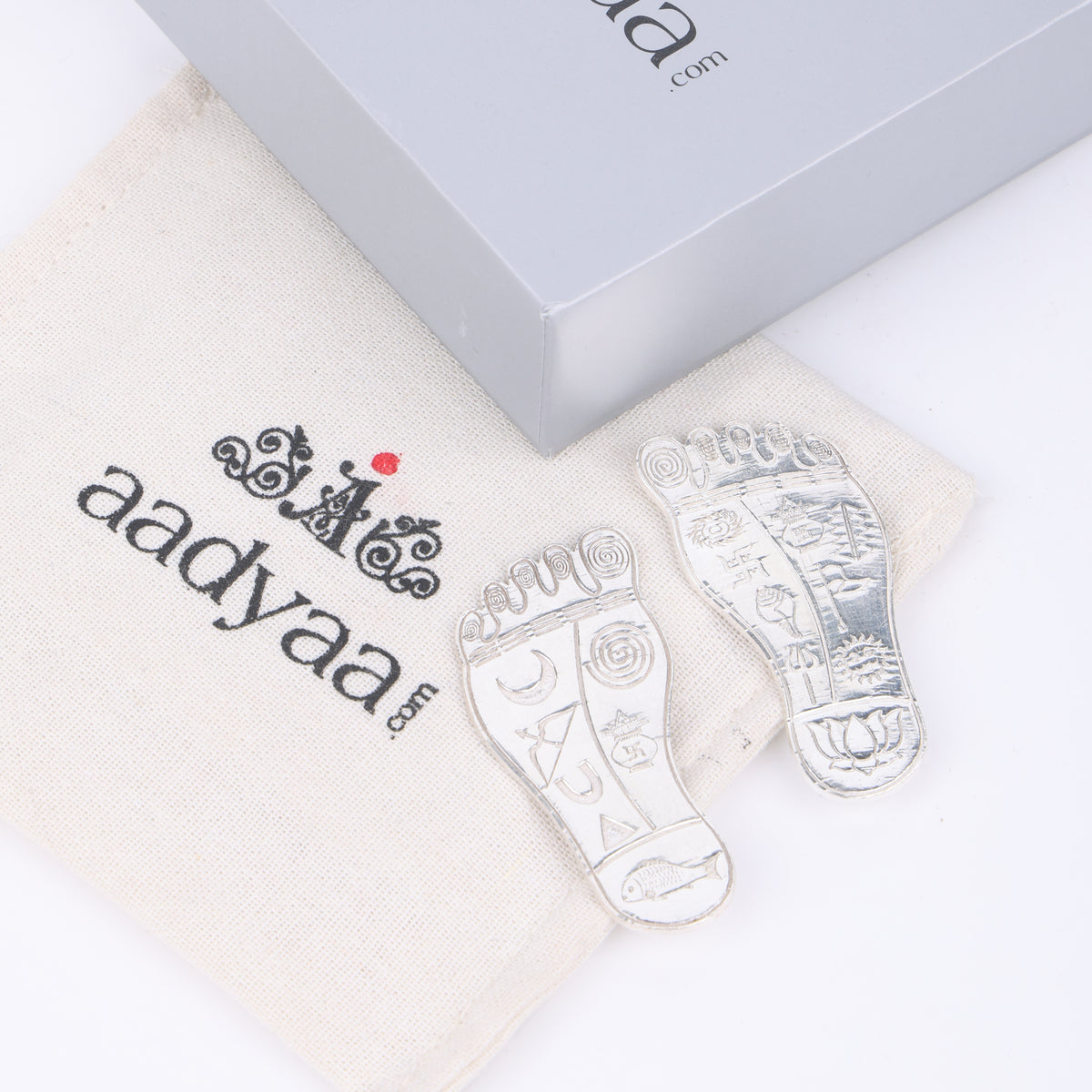 Engraved Silver Lakshmi Paul - Medium (Heavy) | 92.5 Silver