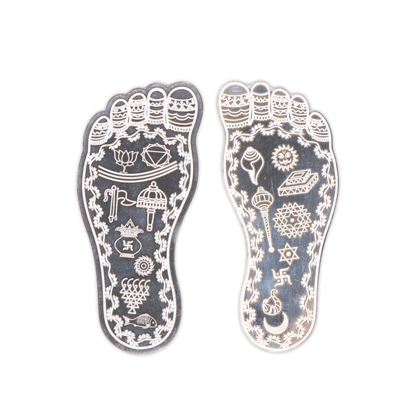 Engraved Silver Lakshmi Paul - Big | 999 Silver