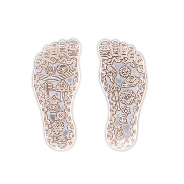 Engraved Silver Lakshmi Paul - Small | 999 Silver