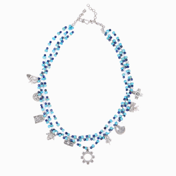 Silver Shiva Multi Charm Necklace (Made to Order)
