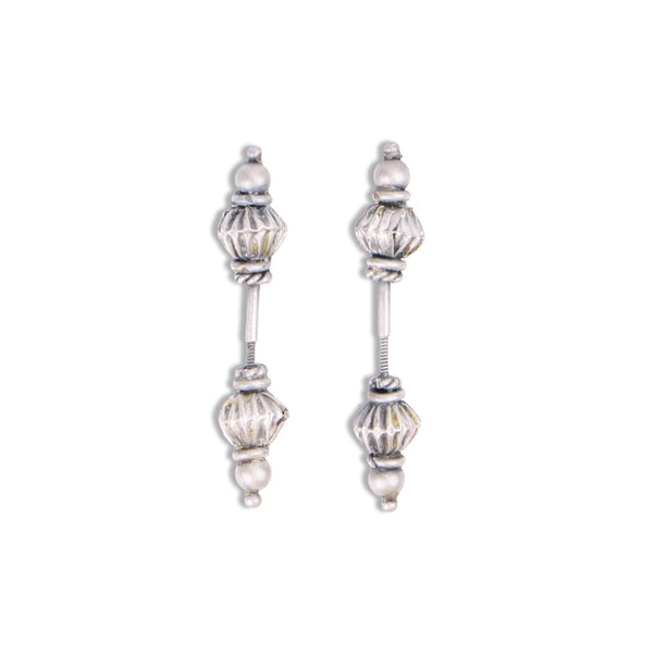 Oxidised Silver Diamond Bugadi - Pierced