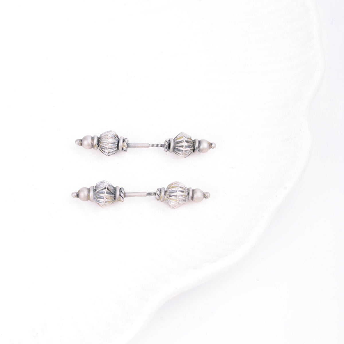 Oxidised Silver Diamond Bugadi - Pierced