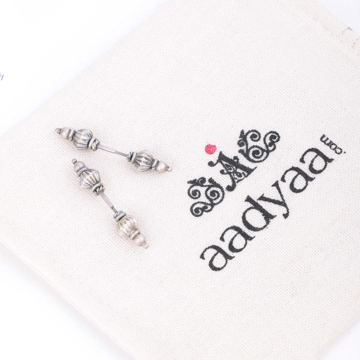Oxidised Silver Diamond Bugadi - Pierced