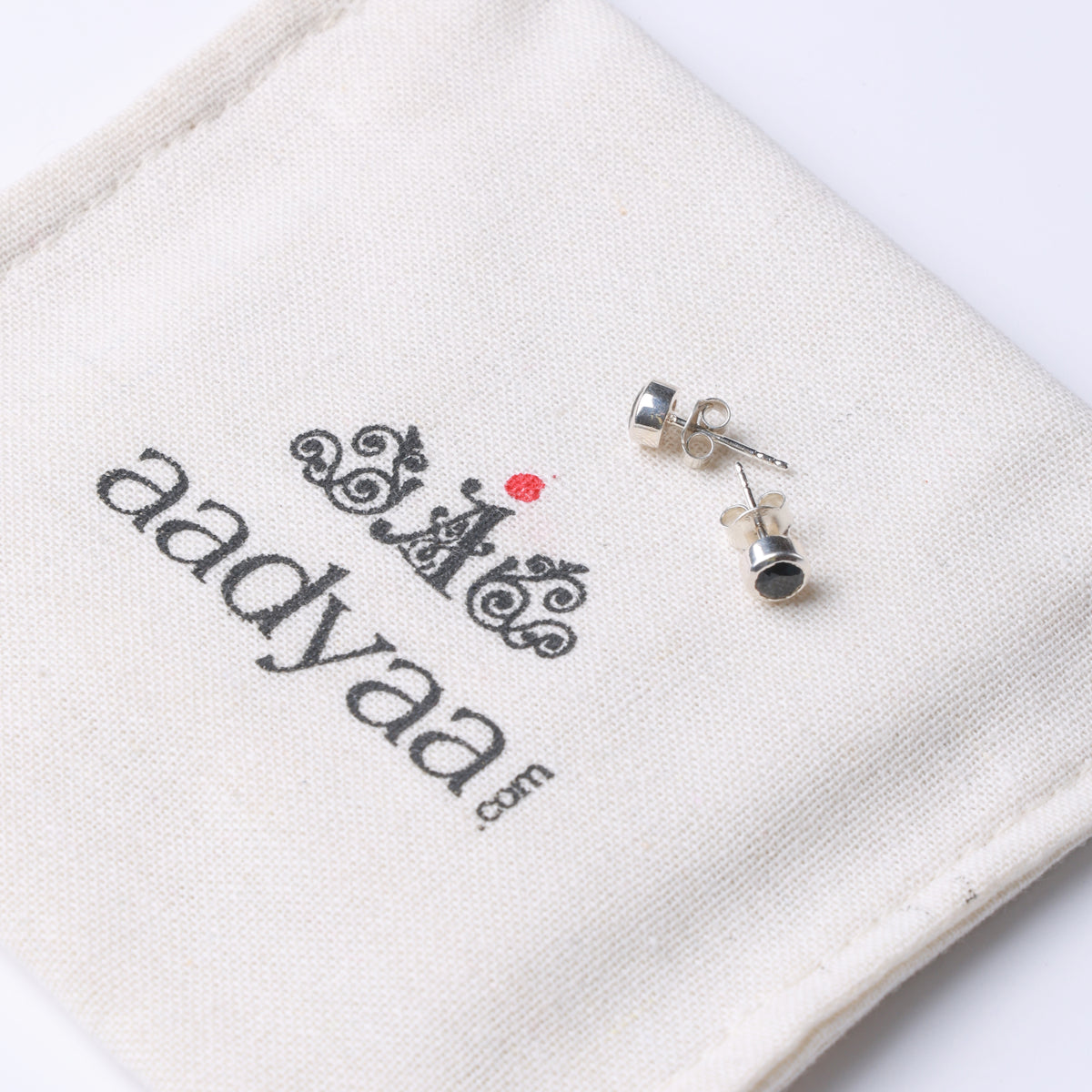 Silver Black CZ Studs