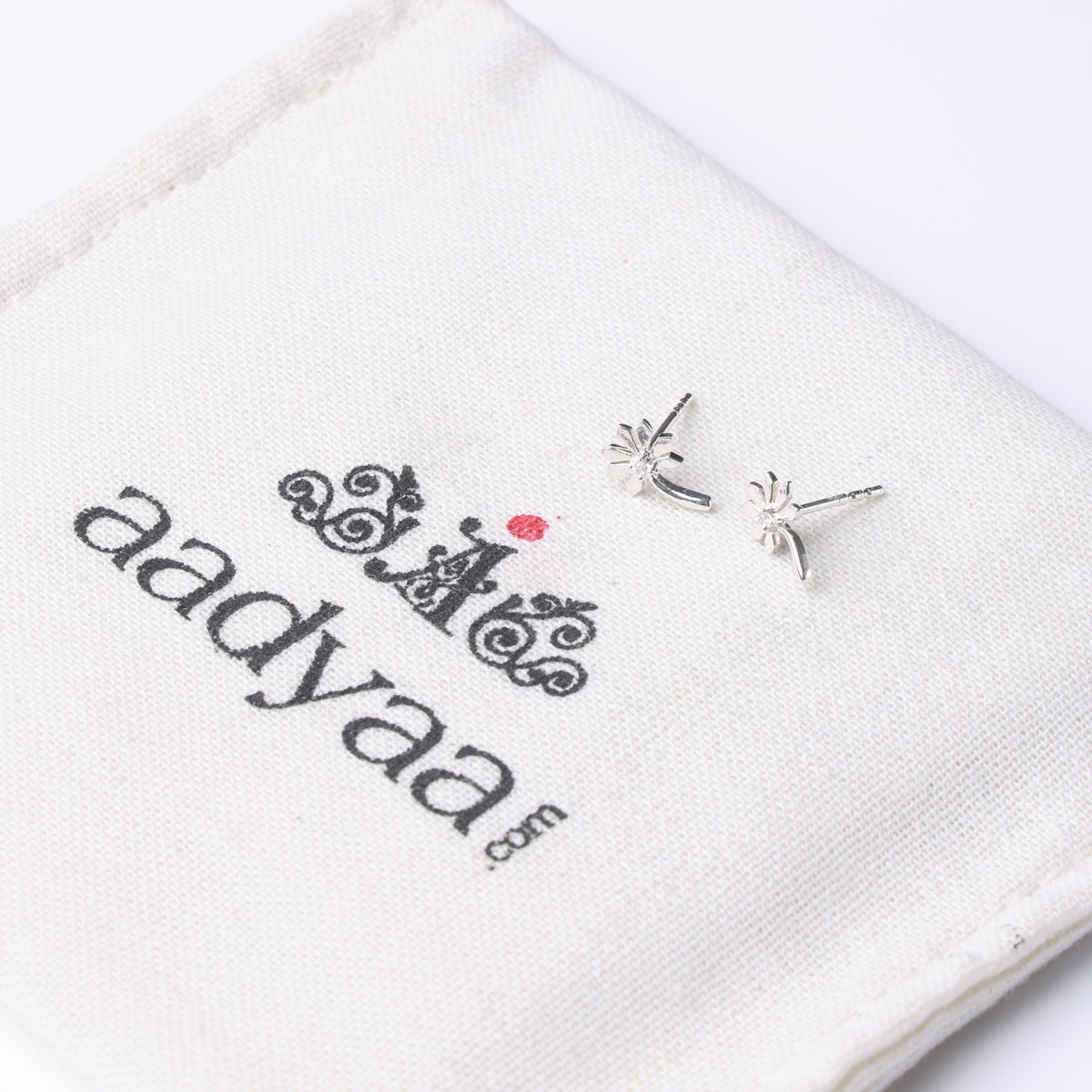 Silver CZ Blossom Stud Earrings