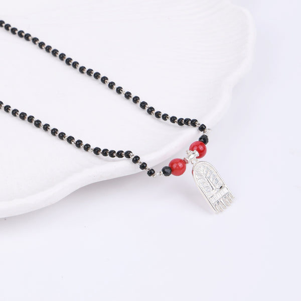Silver Small Taali Mangalsutra with Corals
