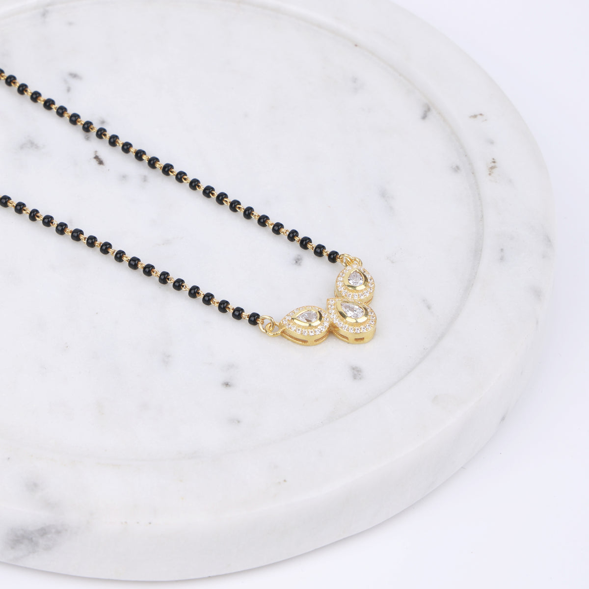 CZ Petal Mangalsutra | 22K Gold-Plated