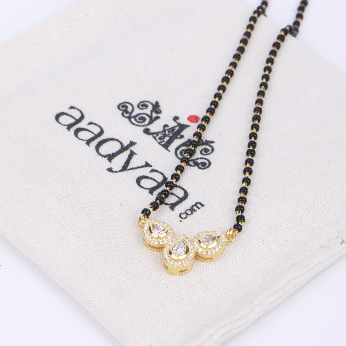 CZ Petal Mangalsutra | 22K Gold-Plated