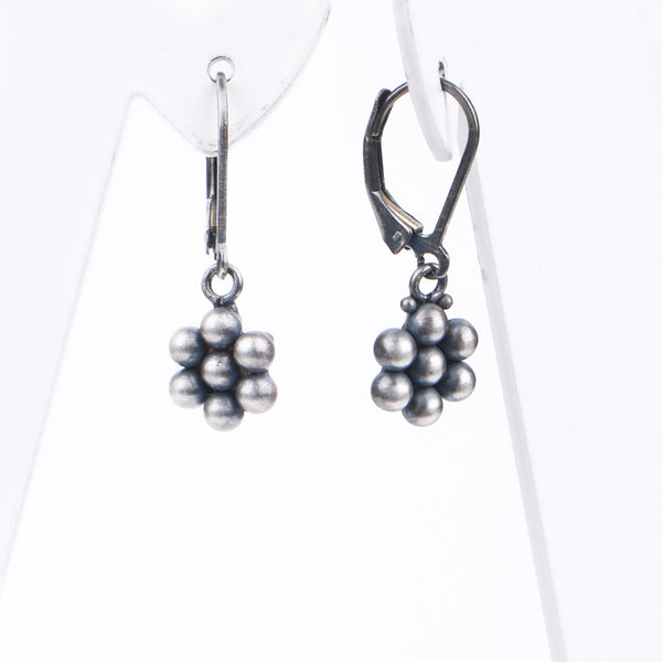 Oxidised Silver Kudi Dangle Earrings