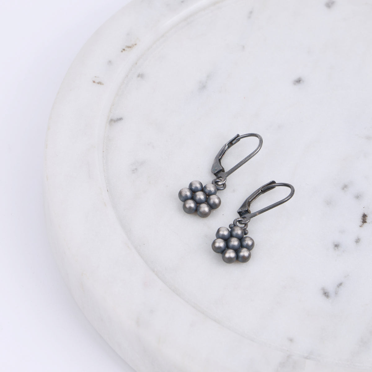 Oxidised Silver Kudi Dangle Earrings