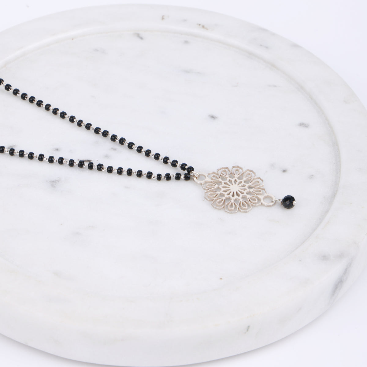 Silver Flower Filigree Mangalsutra