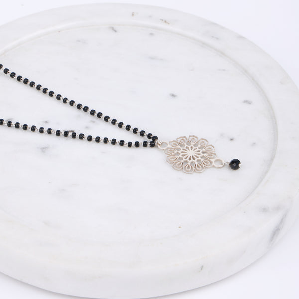 Silver Flower Filigree Mangalsutra