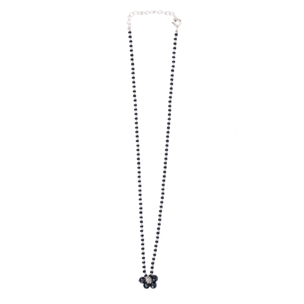 Black Spinel Bunch Silver Mangalsutra