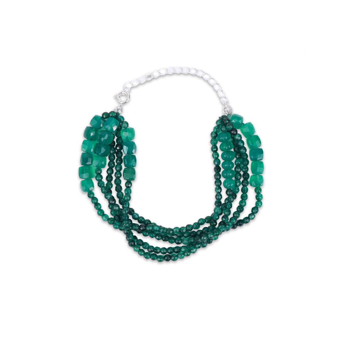 Green Onyx Silver Bracelet