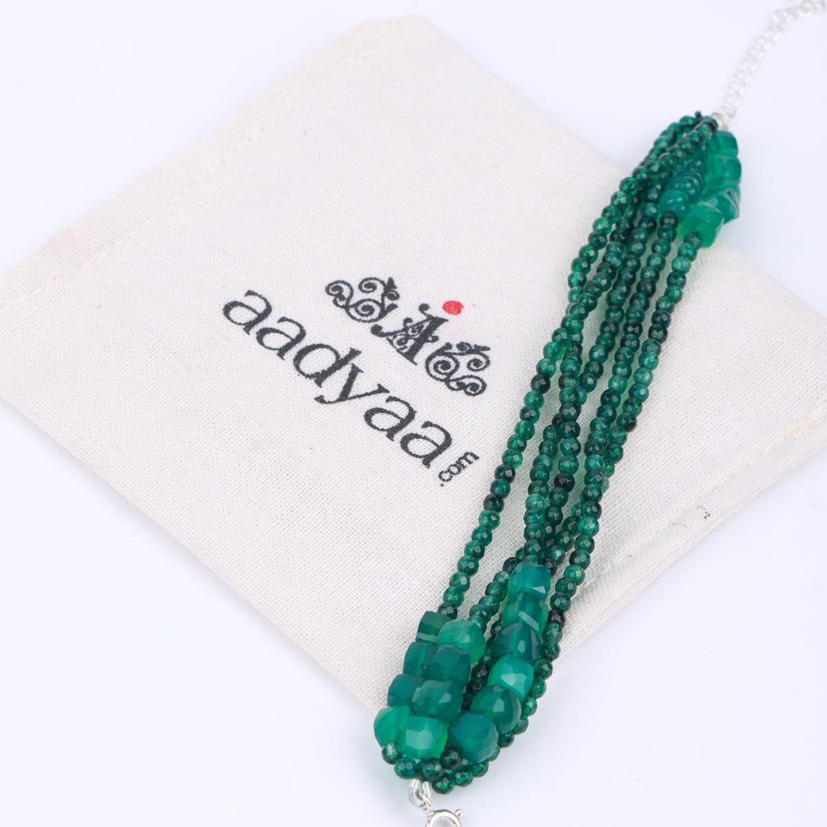 Green Onyx Silver Bracelet