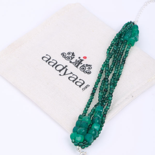 Green Onyx Silver Bracelet